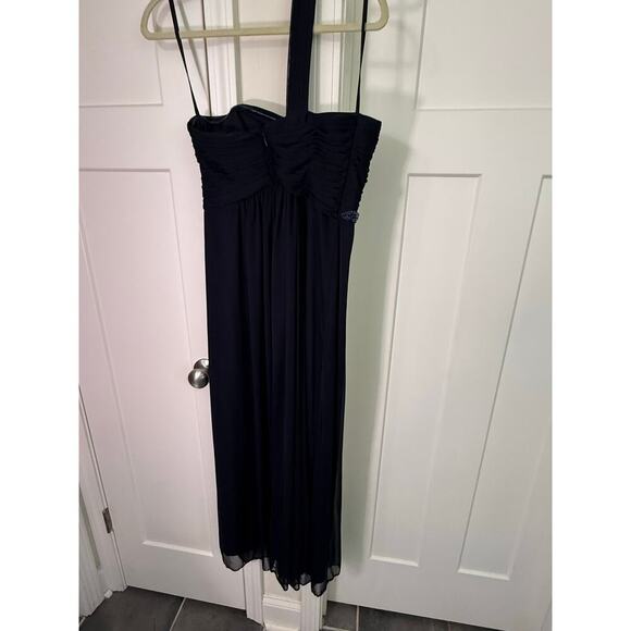 Xscape Joanne Chen Black Blue Jeweled Gown Size 8 Formal - Picture 8 of 9